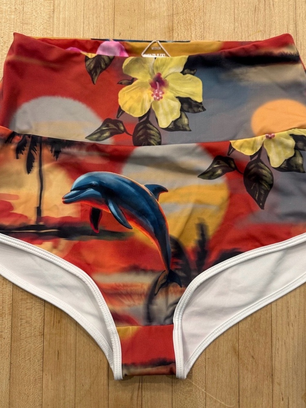 Salt Gypsy Red Crop Bikini Top with White Trim